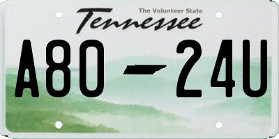 TN license plate A8024U