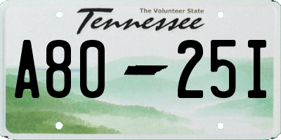 TN license plate A8025I