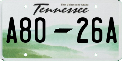 TN license plate A8026A