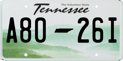 TN license plate A8026I