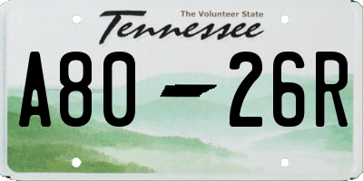 TN license plate A8026R