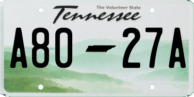 TN license plate A8027A