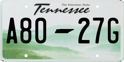 TN license plate A8027G