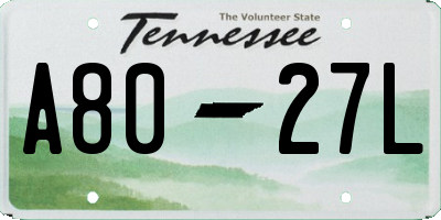 TN license plate A8027L