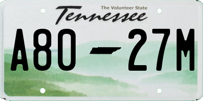TN license plate A8027M