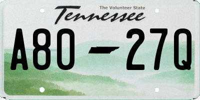 TN license plate A8027Q