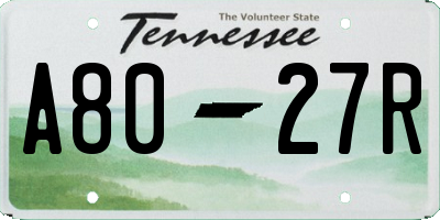 TN license plate A8027R