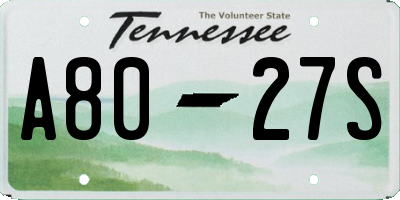 TN license plate A8027S