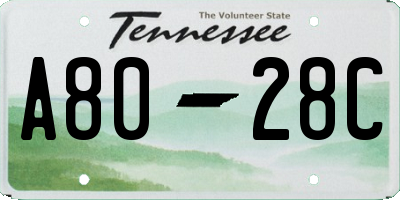 TN license plate A8028C