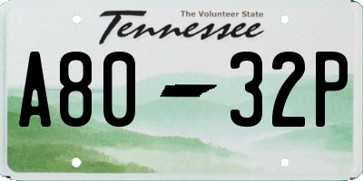 TN license plate A8032P