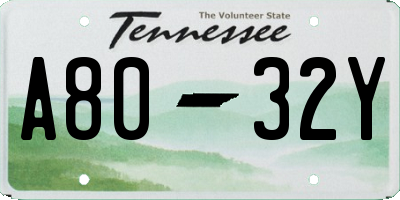TN license plate A8032Y