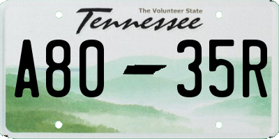 TN license plate A8035R