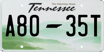 TN license plate A8035T