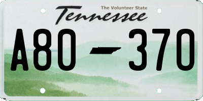 TN license plate A8037O