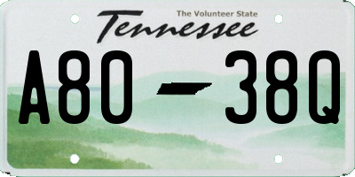TN license plate A8038Q