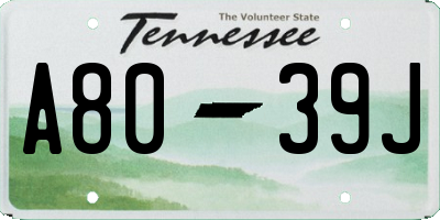 TN license plate A8039J