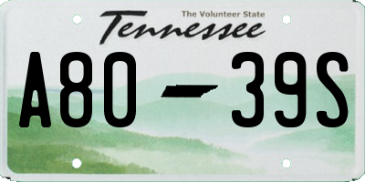 TN license plate A8039S