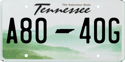 TN license plate A8040G