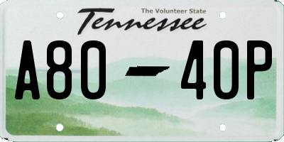 TN license plate A8040P
