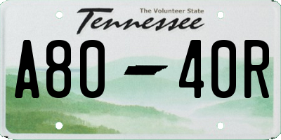 TN license plate A8040R