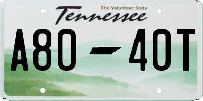 TN license plate A8040T