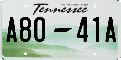 TN license plate A8041A