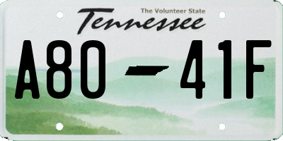 TN license plate A8041F
