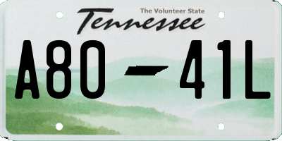TN license plate A8041L