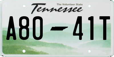 TN license plate A8041T