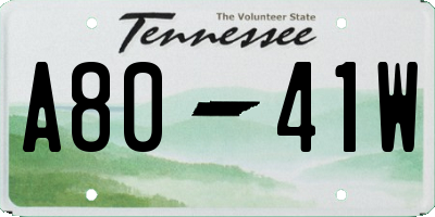 TN license plate A8041W