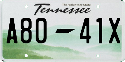 TN license plate A8041X