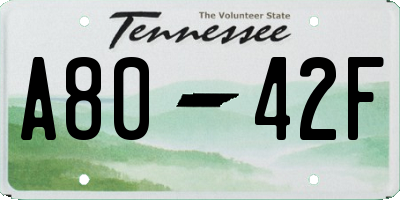 TN license plate A8042F