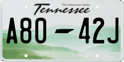 TN license plate A8042J