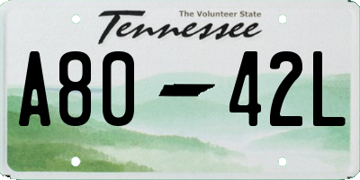 TN license plate A8042L