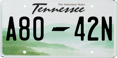 TN license plate A8042N