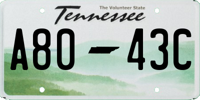 TN license plate A8043C