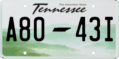 TN license plate A8043I
