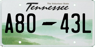 TN license plate A8043L