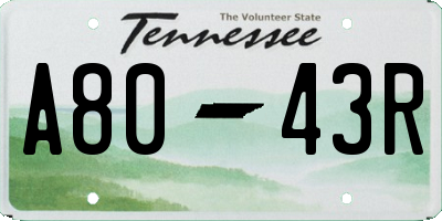 TN license plate A8043R