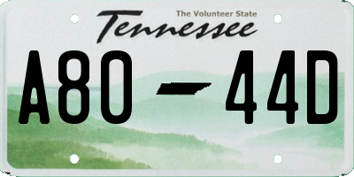 TN license plate A8044D