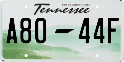 TN license plate A8044F