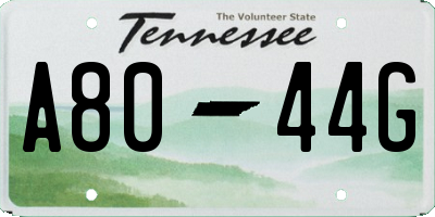 TN license plate A8044G