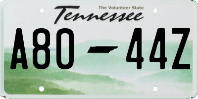 TN license plate A8044Z