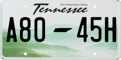 TN license plate A8045H