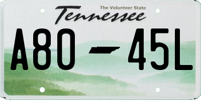 TN license plate A8045L
