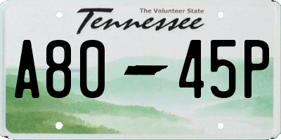 TN license plate A8045P