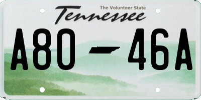 TN license plate A8046A