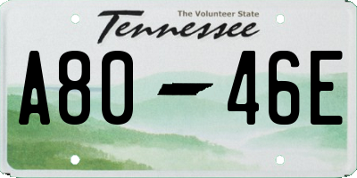 TN license plate A8046E