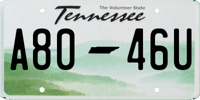 TN license plate A8046U