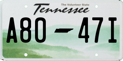 TN license plate A8047I